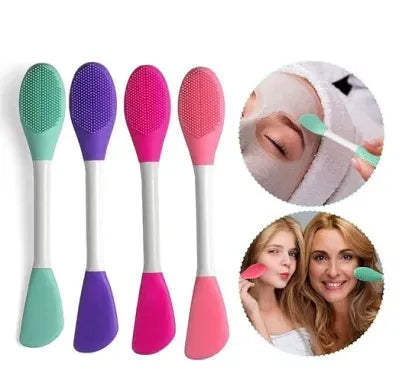 Double Head Silicone Facial Mask Brush Pack of 2