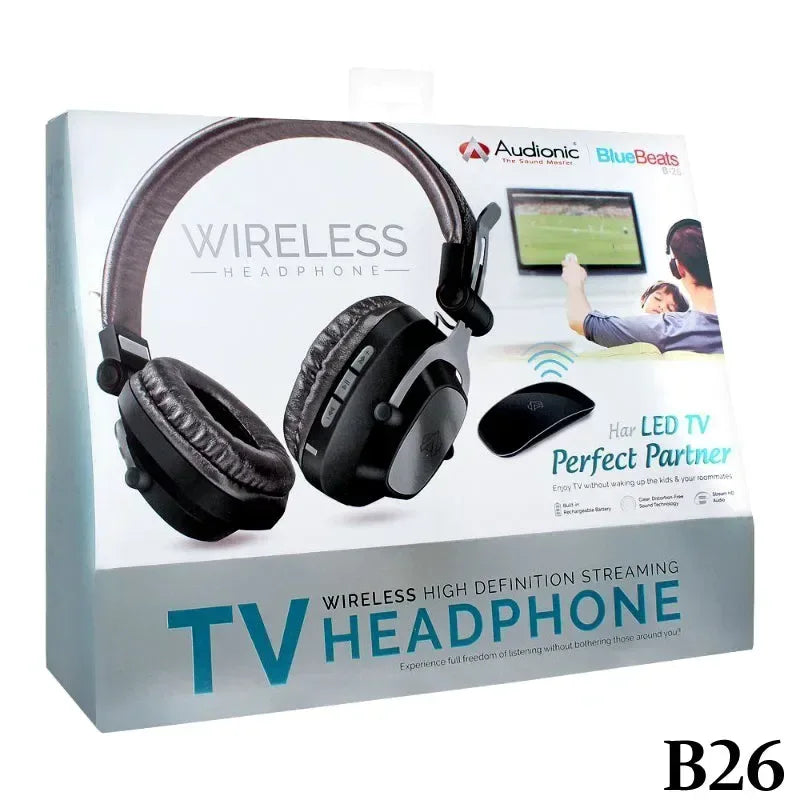 Audionic B26 BlueBeats Comfortable Over-Ear Wireless Headphones – High-Definition Bluetooth Headset for TV & Music - Arfa Mart