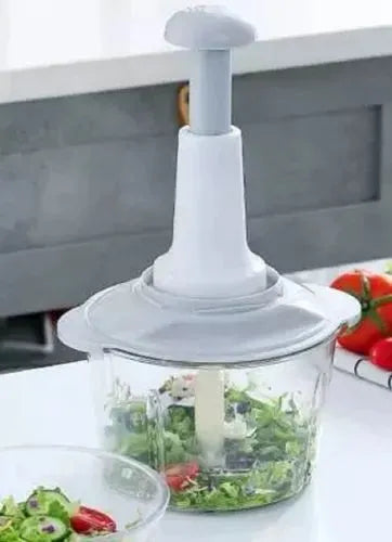 1.5 Liter Kitchen Handy Push Chopper Vegetable Chopper with Lock and Beater