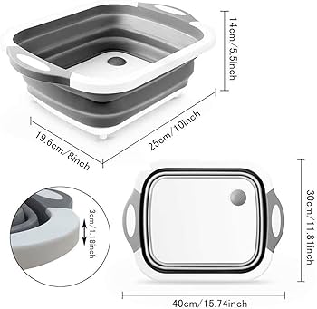 3 in 1 Foldable Cutting Board with Colander and Non-Slip Handle for Kitchen Use