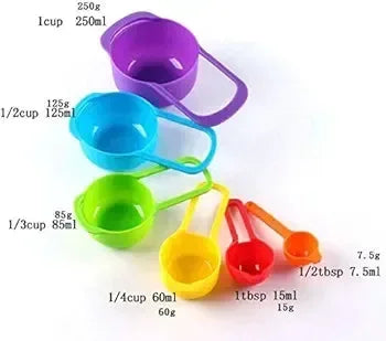 6 Pieces Measuring Spoons Cups With Scale - Arfa Mart