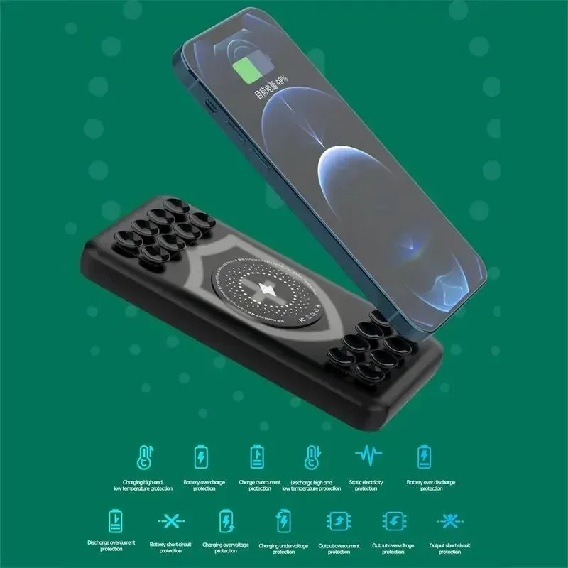 X09 10000 MAh Wireless PD Fast Charging 2.1A 4 Output Power Bank - Arfa Mart