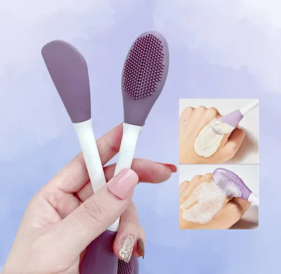 Double Head Silicone Facial Mask Brush Pack of 2