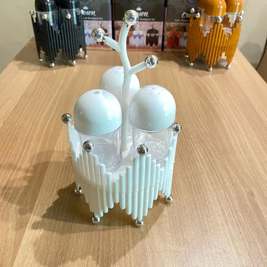 New Wooden Style Salt Pepper & Tooth Pick Set