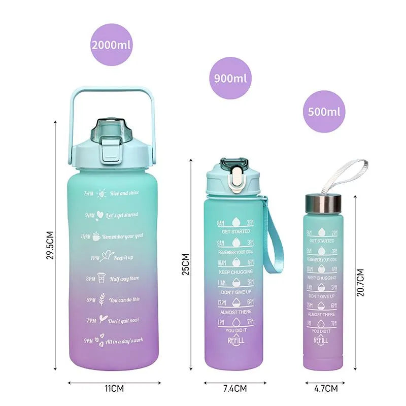 Water Bottle Motivational Drinking Bottle Sports Water Bottle With Time Marker Portable Reusable Plastic Cups Outdoor Travel Gym