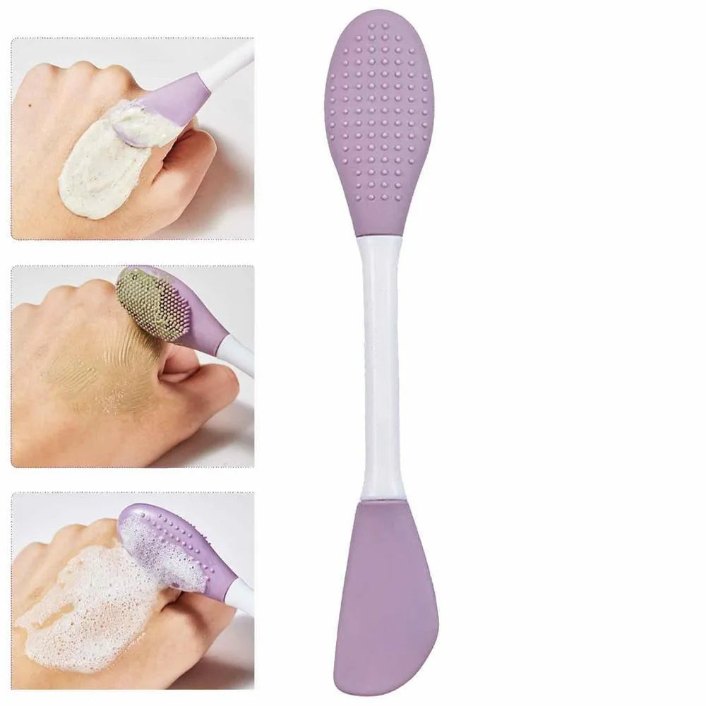 Double Head Silicone Facial Mask Brush Pack of 2