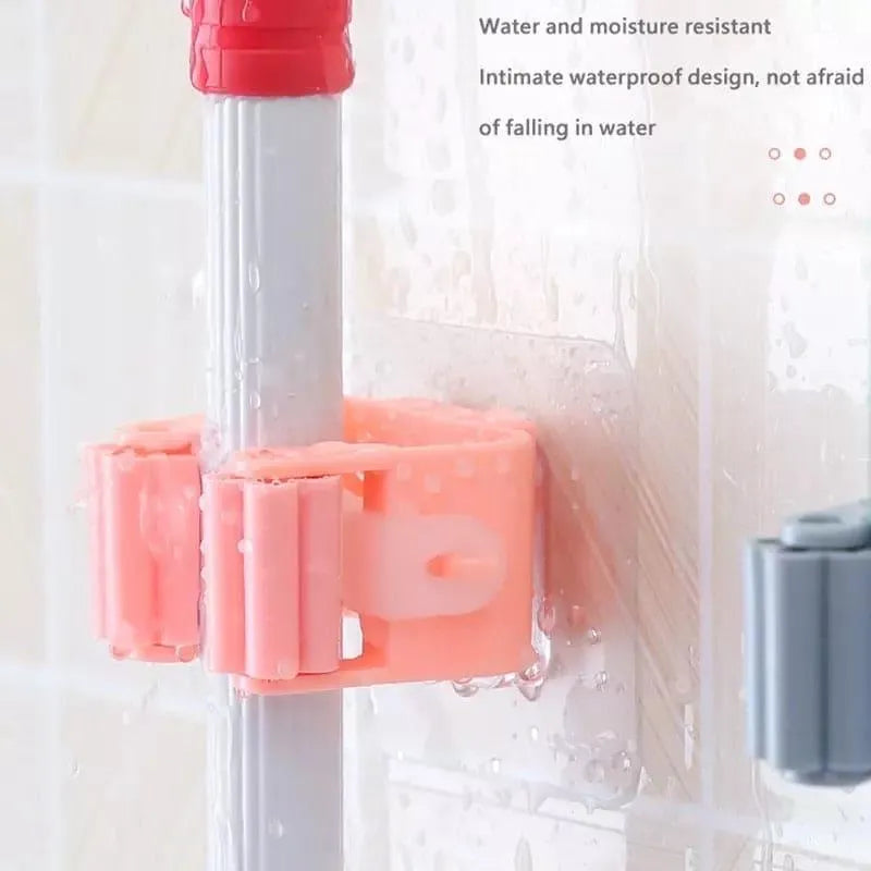 Pack Of 2 - Wall Mounted Mop, Brush & Broom Holder