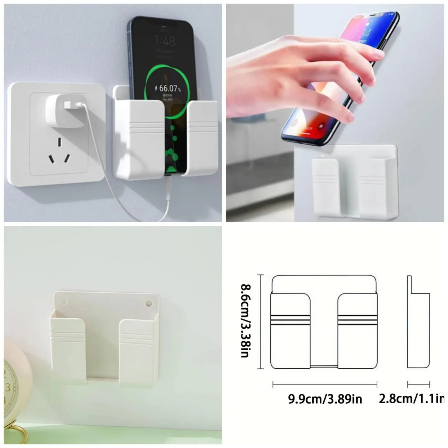 Wall-Mounted Mobile Holder Pack of 4