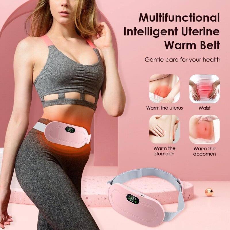 Smart Menstrual Heating Pad With Digital Display Vibrating Relief And Warm Palace Belt For Waist Pain And Cramps - Arfa Mart