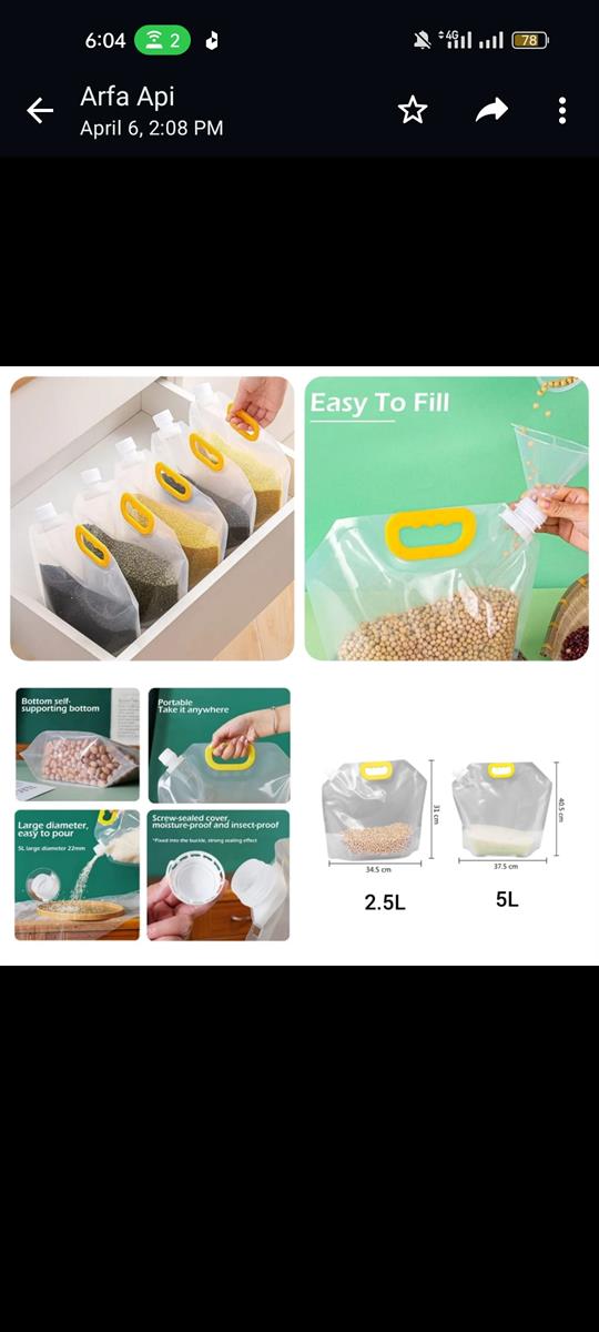 Cereal Storage Bag