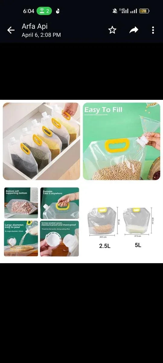 Cereal Storage Bag - Arfa Mart