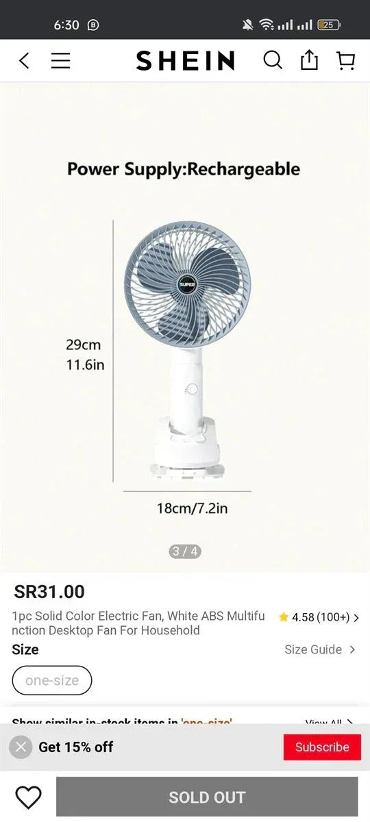 New portable 3 gears rechargeable desktop fan low noise air cooling handheld clipped circulator table fan for camping; office; bad side sleeping corner; best for office room; reading table - Arfa Mart