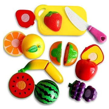10 Pcs Set Fruit Vegetables Cut Toys Development And Education Random Surwish Plastic Toys Kids Kitchen Game Gift - Arfa Mart