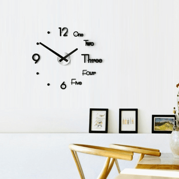 3D Acrylic Wall Clock with Numbers and Letters for Home Decoration