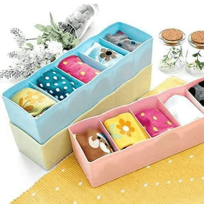 5 Compartment Underwear Storage Drawer Organizer - Adjustable & Durable