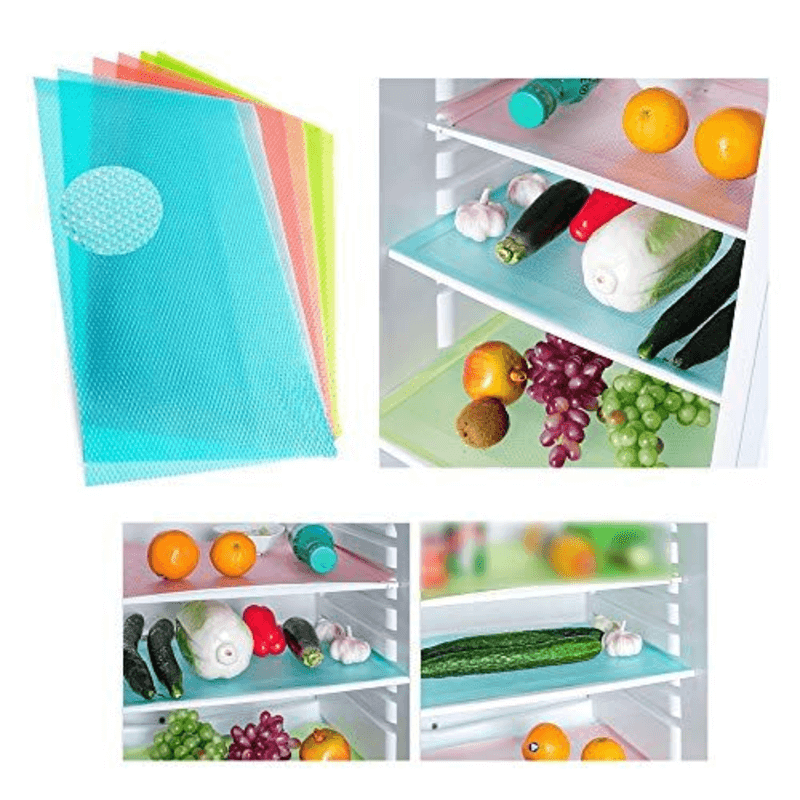 Anti-Slip Refrigerator Mat Pack of 4 - Multi-Purpose, BPA Free, Easy to Clean