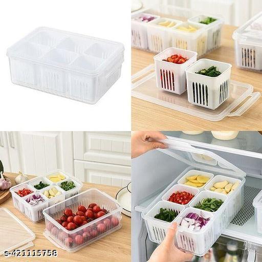 Food Storage Box with Lid and 6 Compartments - Arfa Mart