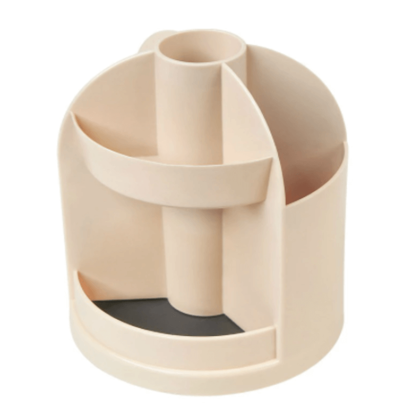Plastic 360 Rotatable Pen Holder Tabletop Organizer with Compartments