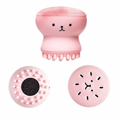 Silicone Octopus Facial Cleansing Massage Brush for Gentle Exfoliation