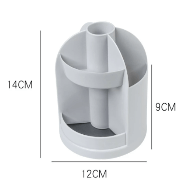 Plastic 360 Rotatable Pen Holder Tabletop Organizer with Compartments