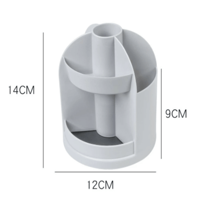 Plastic 360 Rotatable Pen Holder Tabletop Organizer with Compartments