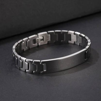 Stylish Unisex Black Stainless Steel Link Chain Bracelet