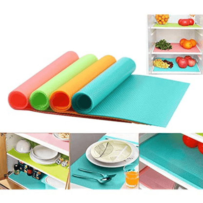 Anti-Slip Refrigerator Mat Pack of 4 - Multi-Purpose, BPA Free, Easy to Clean