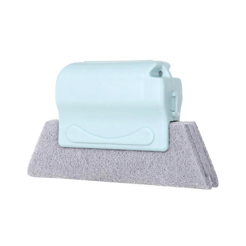 Window Corner Cleaner Brush with Scouring Cloth Head for Deep Window and Door Groove Cleaning