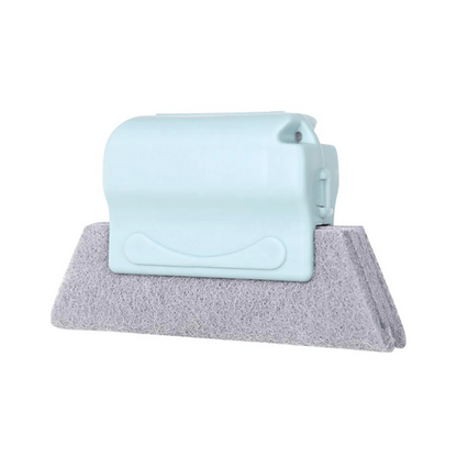 Window Corner Cleaner Brush with Scouring Cloth Head for Deep Window and Door Groove Cleaning