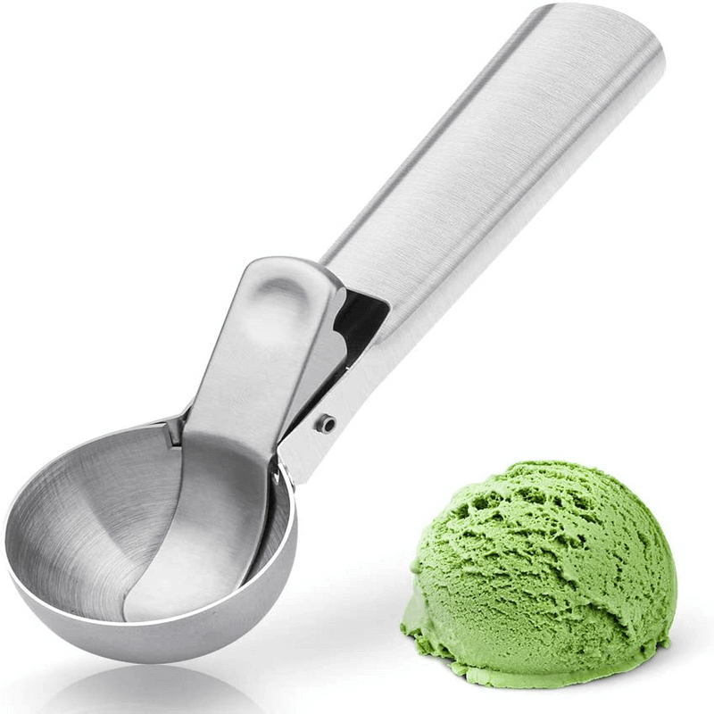 Stainless Steel Ice Cream Scoop with Nonstick Trigger, Dishwasher Safe for Ice Cream and Frozen Treats