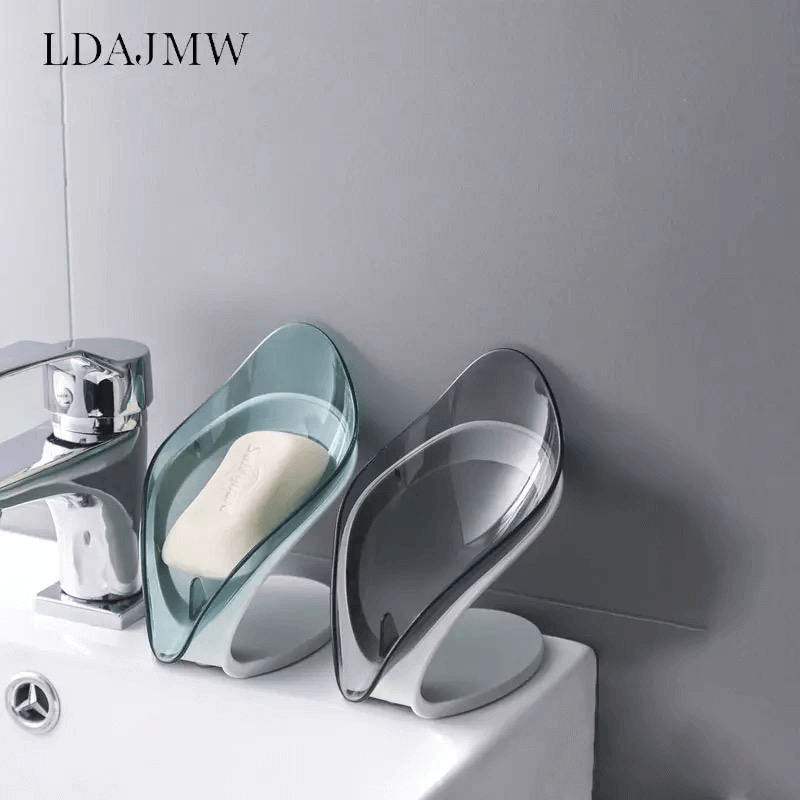 Leaf Shaped Soap Holder with Suction Cup, Drains Water to Keep Soap Dry and Lasting
