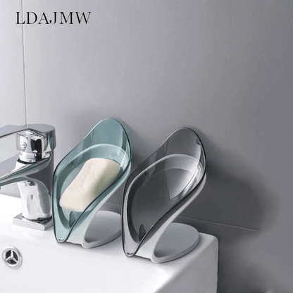 Leaf Shaped Soap Holder with Suction Cup, Drains Water to Keep Soap Dry and Lasting