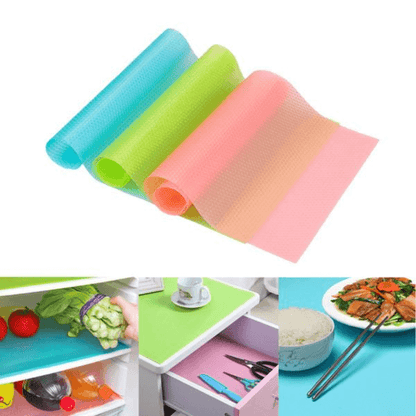 Anti-Slip Refrigerator Mat Pack of 4 - Multi-Purpose, BPA Free, Easy to Clean