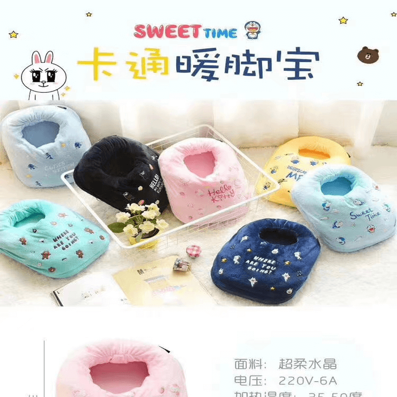 Electric Foot Warm Heating Slippers with Massaging Motor, 3 Heat Settings, Removable Lining