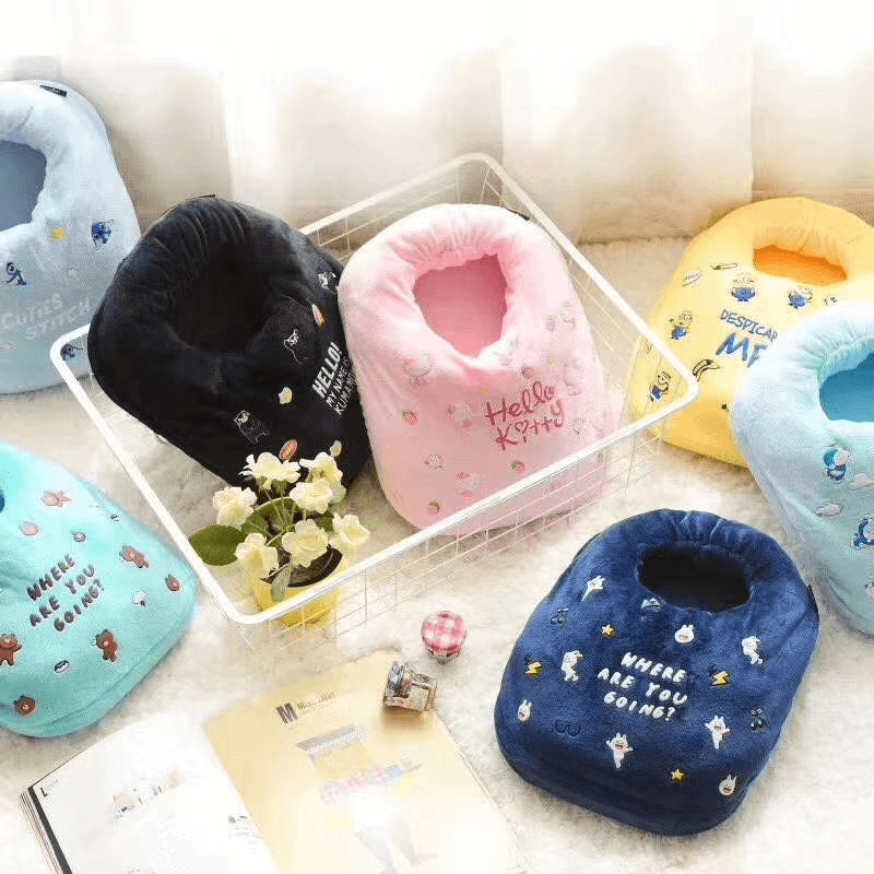 Electric Foot Warm Heating Slippers with Massaging Motor, 3 Heat Settings, Removable Lining