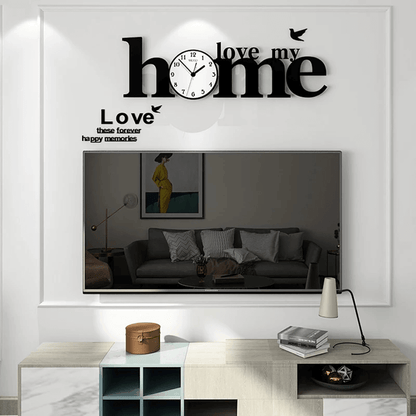 Home Love with Birds Wooden Wall Clock - Elegant Antique Design
