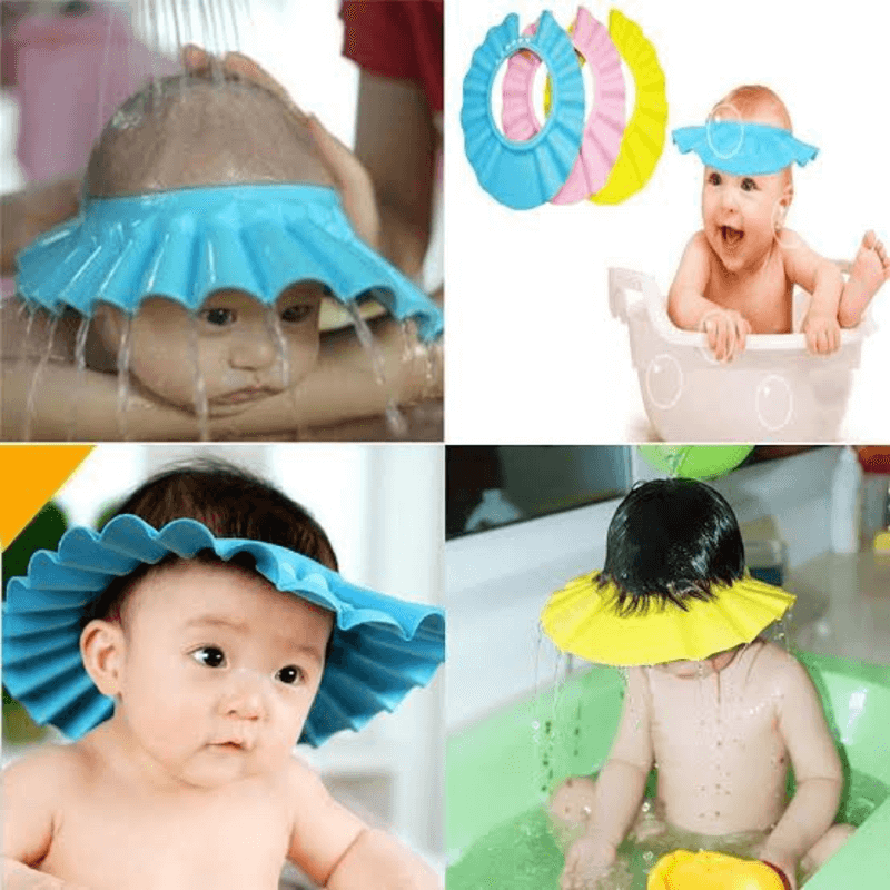 Baby Shower Cap - Pack of Two, Protects Eyes from Water and Shampoo
