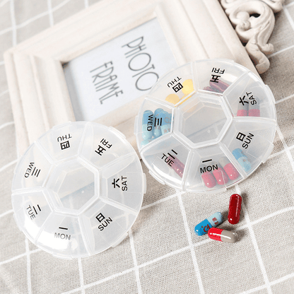 7 Days Weekly Mini Tablet Pill Medicine Box with 8 Compartments