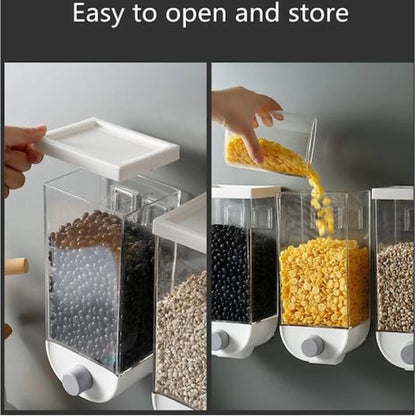 Kitchen Food Storage Container Cereal Dispenser with Transparent ABS Body