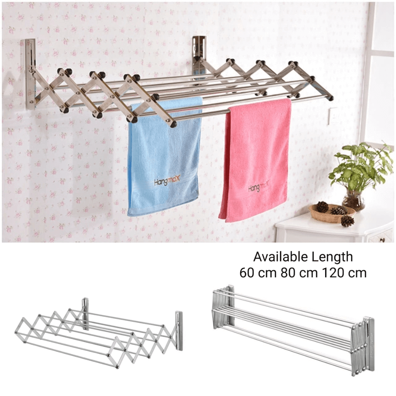 Stainless Steel Space Saver Wall Mounted Towel Rack with Pull-Out Design