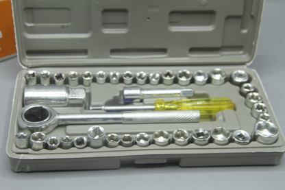 40-Piece Wrench Set Tool Box Kit - Durable Chromium Vanadium Steel