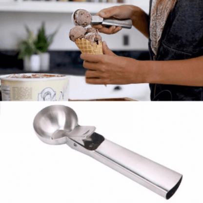 Stainless Steel Ice Cream Scoop with Nonstick Trigger, Dishwasher Safe for Ice Cream and Frozen Treats