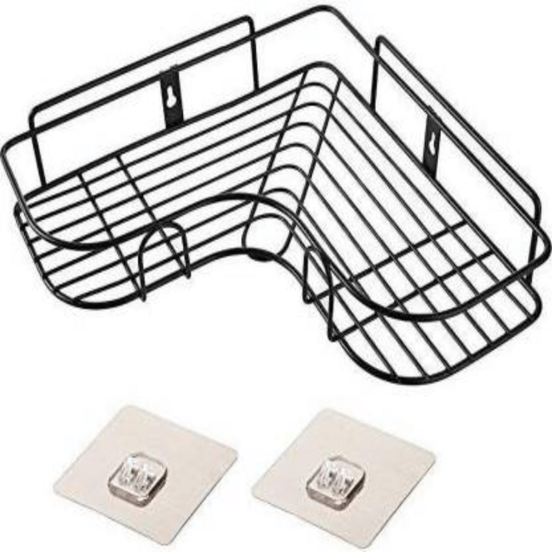 Self-Adhesive Iron Wall Corner Shelf for Bathroom and Kitchen Storage, Waterproof and Rustproof