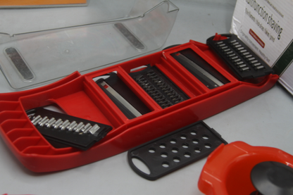 Vegetable Cutter with 6 Interchangeable Blades for Slicing, Grating, and Chopping
