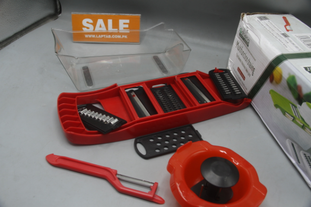 Vegetable Cutter with 6 Interchangeable Blades for Slicing, Grating, and Chopping