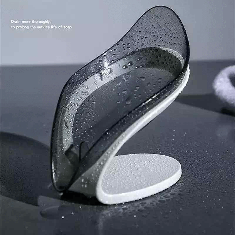Leaf Shaped Soap Holder with Suction Cup, Drains Water to Keep Soap Dry and Lasting