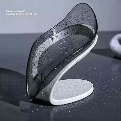 Leaf Shaped Soap Holder with Suction Cup, Drains Water to Keep Soap Dry and Lasting