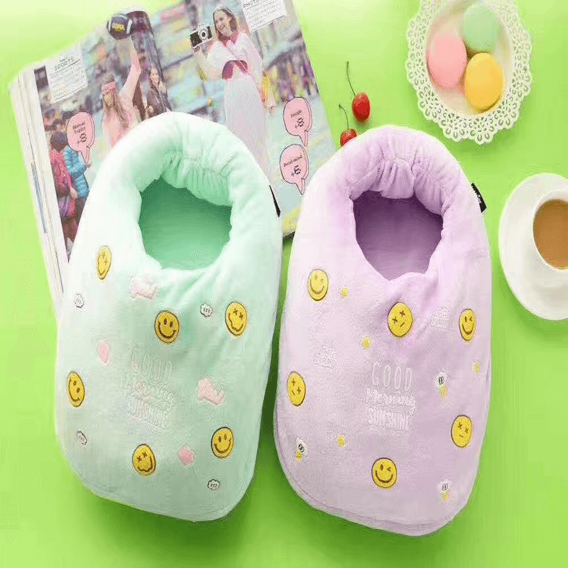Electric Foot Warm Heating Slippers with Massaging Motor, 3 Heat Settings, Removable Lining