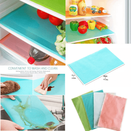 Anti-Slip Refrigerator Mat Pack of 4 - Multi-Purpose, BPA Free, Easy to Clean