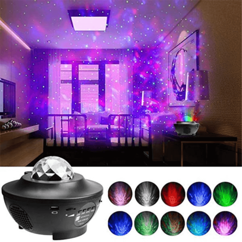 Ocean Wave Projector Light with 10 Colors and Night Lamp Function